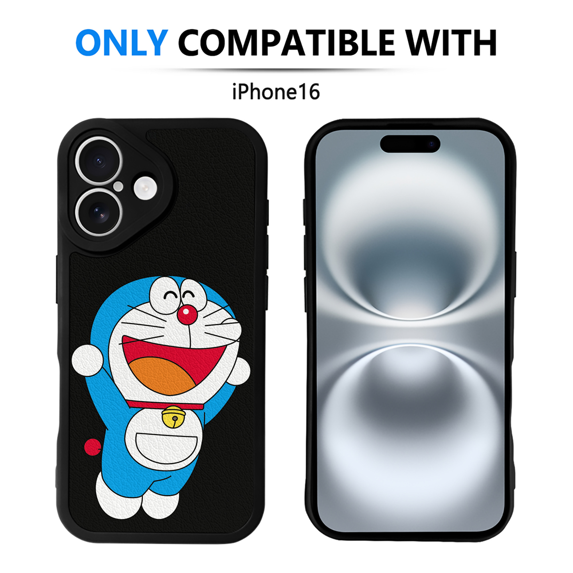 （画像用） ドラえもん Doraemon 【iPhone 16シリーズ対応】シリコンスマホケース（レザー調） 材質：シリコン